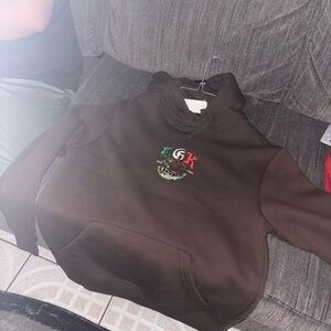 Unisex Brown Hoodie with Embroidered Logo